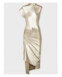 ROBE MI-LONGUE SILVER/GOLD