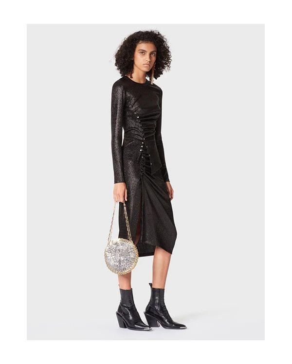 JUPE LUREX DRAPED BLACK 2