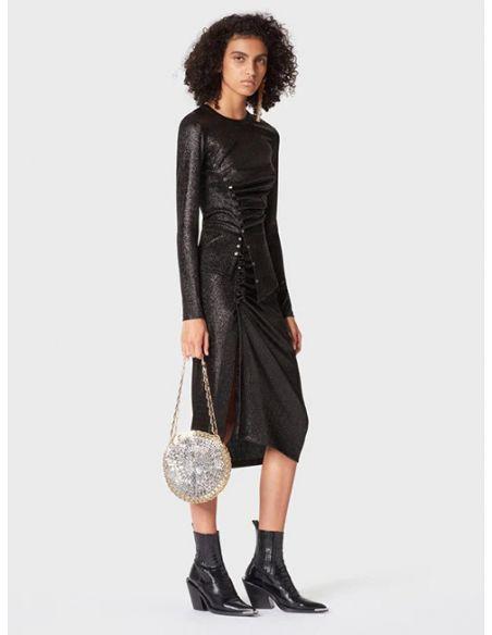 JUPE LUREX DRAPED BLACK