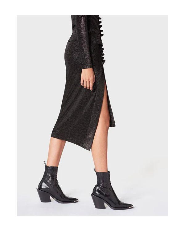 JUPE LUREX DRAPED BLACK