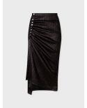 JUPE LUREX DRAPED BLACK