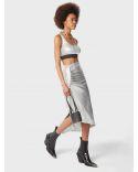 JUPE DRAPED LUREX SILVER