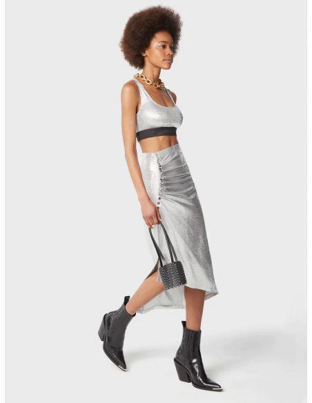 JUPE DRAPED LUREX SILVER