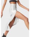 JUPE DRAPED LUREX SILVER