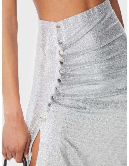JUPE DRAPED LUREX SILVER