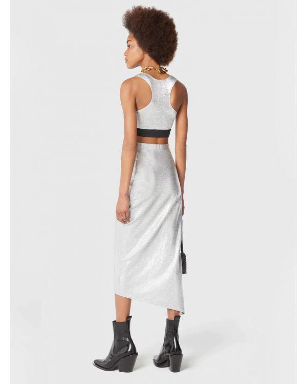 JUPE DRAPED LUREX SILVER