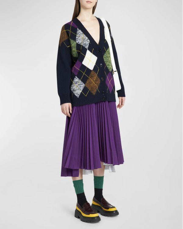 CARDIGAN BLUE BASE MULTICOLOR RHOMBUS 2