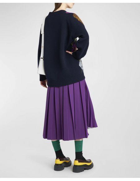 CARDIGAN BLUE BASE MULTICOLOR RHOMBUS