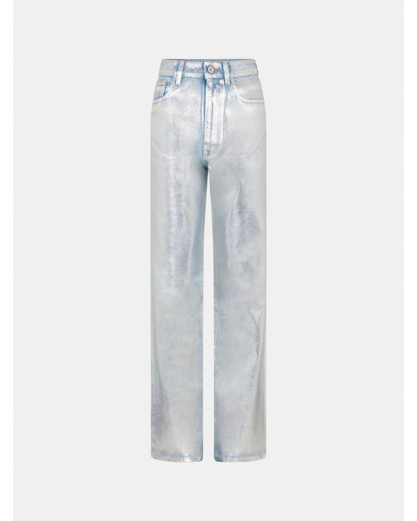 PANTALON FLARE METALLIC SILVER
