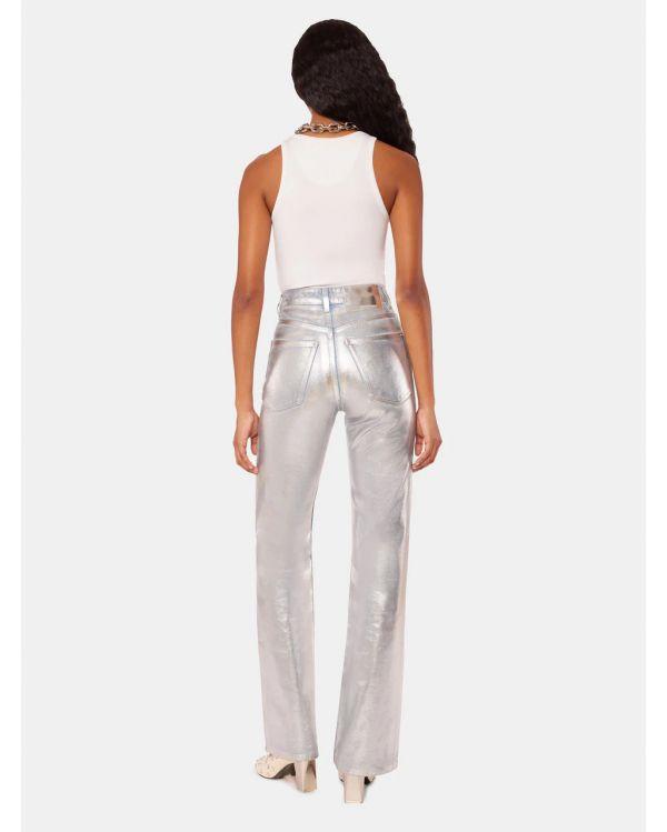 PANTALON FLARE METALLIC SILVER