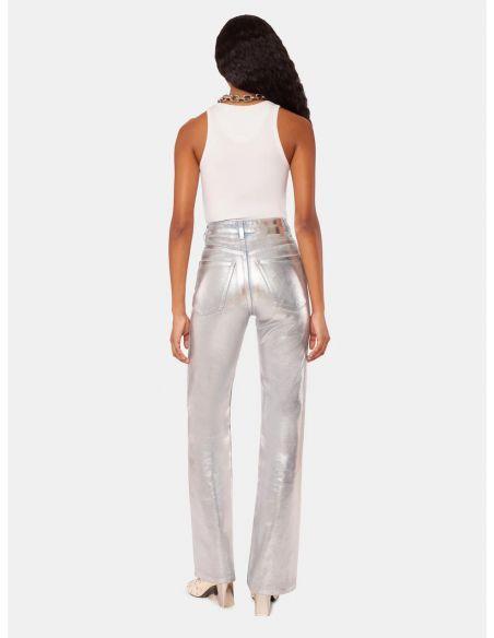 PANTALON FLARE METALLIC SILVER