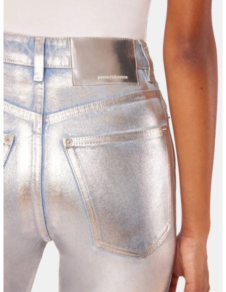 PANTALON FLARE METALLIC SILVER
