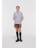 CHEMISE STRIPED POPLIN WHITE BLACK