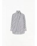 CHEMISE STRIPED POPLIN WHITE BLACK