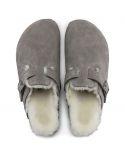 MULES BOSTON SHEARLING STONE COIN