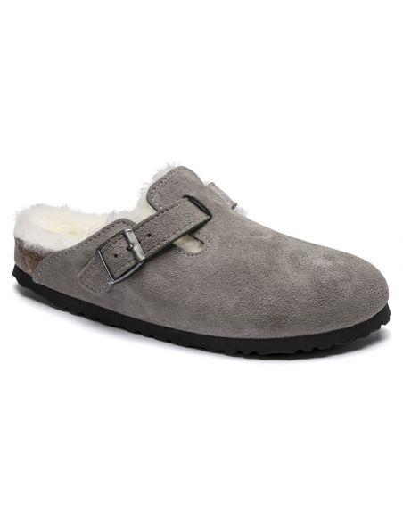 MULES BOSTON SHEARLING STONE COIN