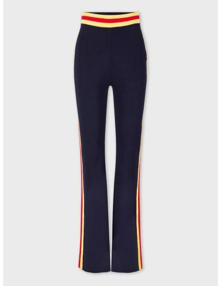 PANTALON FLARE ÉLASTIQUE EN MAILLE