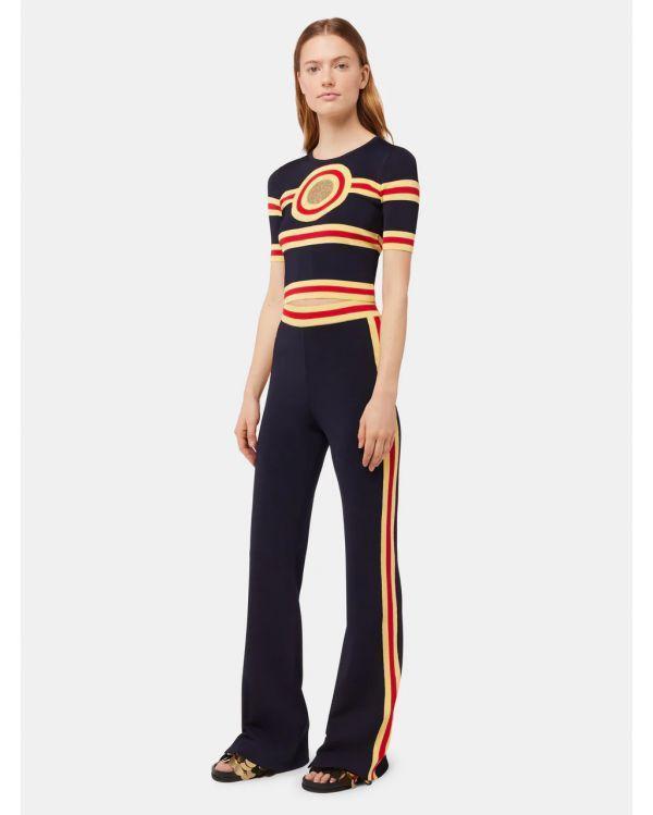 ELASTIC KNIT FLARE PANTS