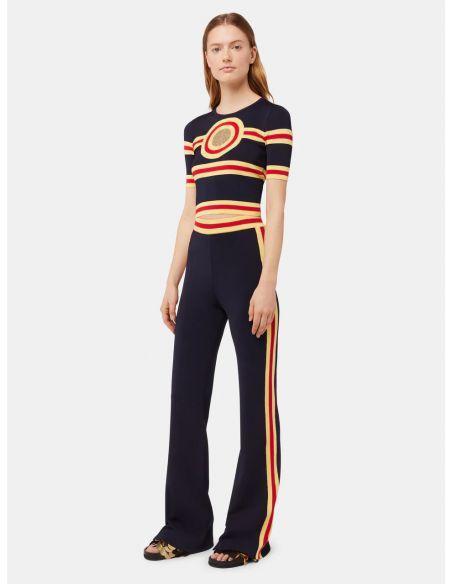 ELASTIC KNIT FLARE PANTS