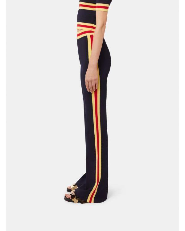 PANTALON FLARE ÉLASTIQUE EN MAILLE