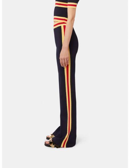 PANTALON FLARE ÉLASTIQUE EN MAILLE