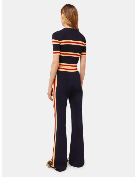 ELASTIC KNIT FLARE PANTS