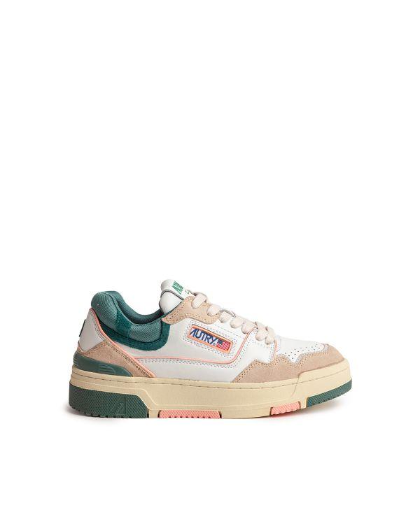 Sneakers CLC LOW WOMEN en cuir blanc vert et rose 