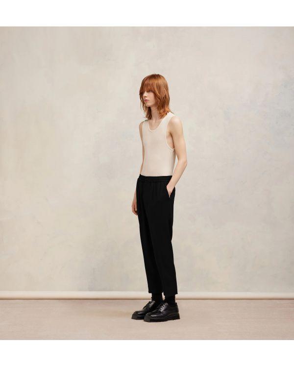 BLACK ELASTIC WAIST PANTS 2