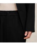 BLACK ELASTIC WAIST PANTS