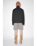 BLACK COTTON BLEND OVERSHIRT