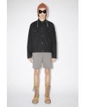 BLACK COTTON BLEND OVERSHIRT