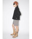 BLACK COTTON BLEND OVERSHIRT
