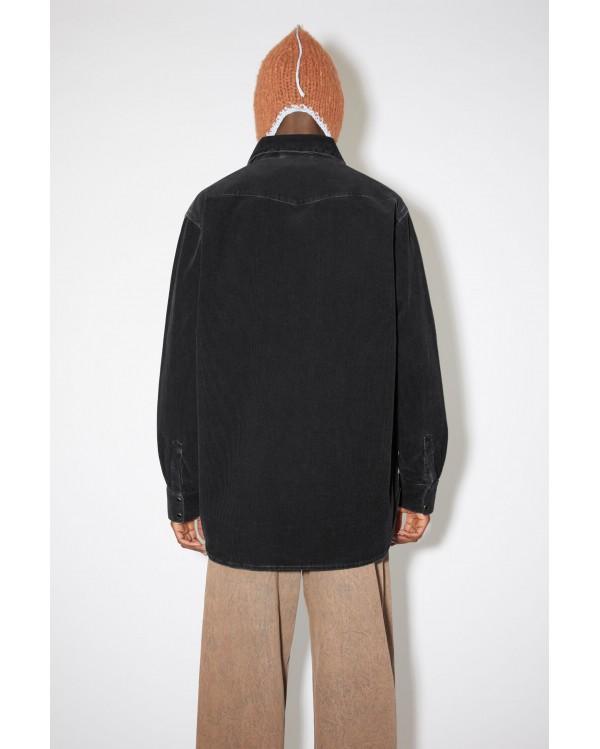 CORDUROY BUTTON DOWN SHIRT - BLACK 2