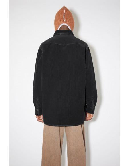 CORDUROY BUTTON DOWN SHIRT - BLACK