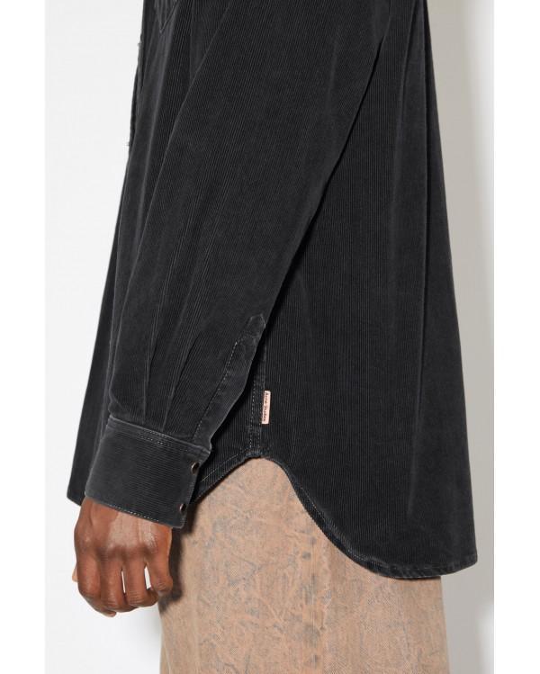 CHEMISE BOUTONNÉE EN VELOURS CÔTELÉ - NOIR