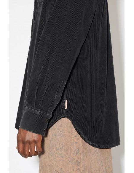 CORDUROY BUTTON DOWN SHIRT - BLACK