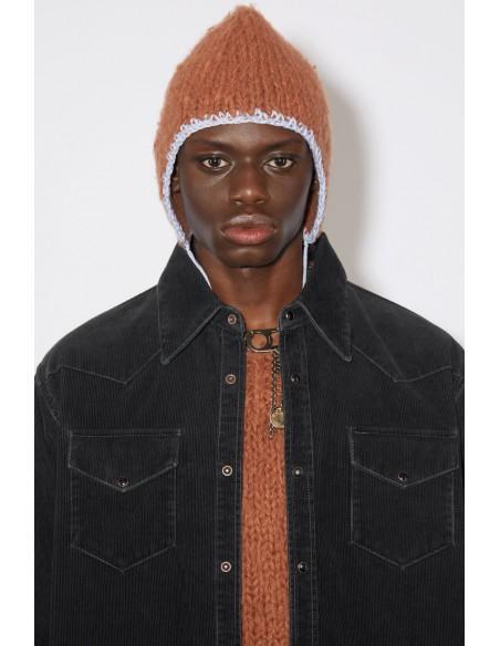 CORDUROY BUTTON DOWN SHIRT - BLACK