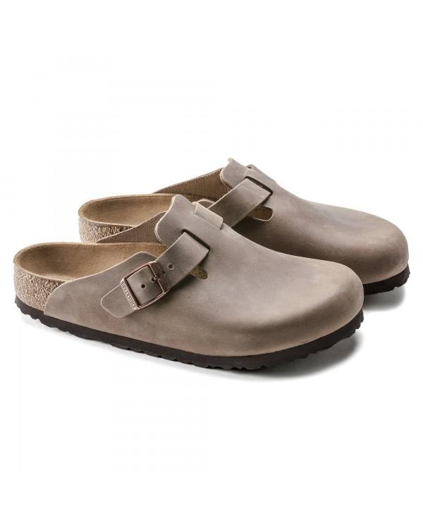 Mules BOSTON Cuir huilé TABACCO BROWN