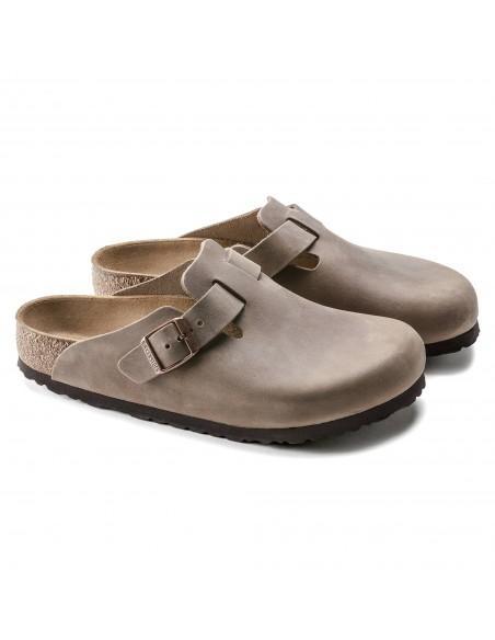 Mules BOSTON Cuir huilé TABACCO BROWN