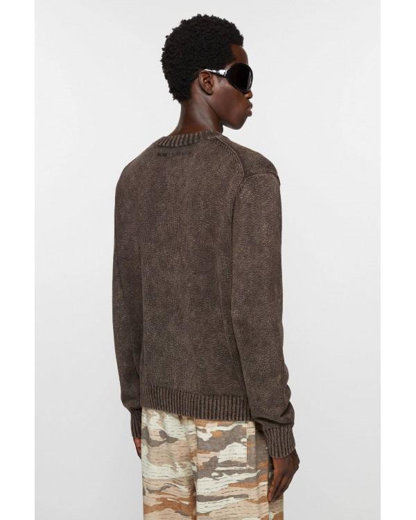 ACID WASH SWEATER Coffee brown