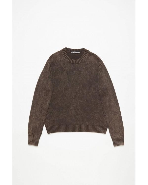 ACID WASH SWEATER Coffee brown 2