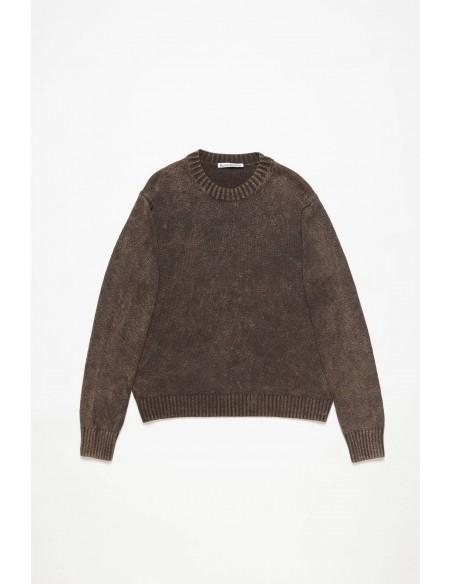 ACID WASH SWEATER Coffee brown