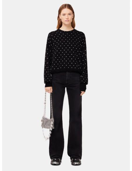 PULL EN LAINE ORNÉ DE CRISTAUX BLACK