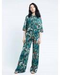 GIUDECCA trousers – Coral aqua green