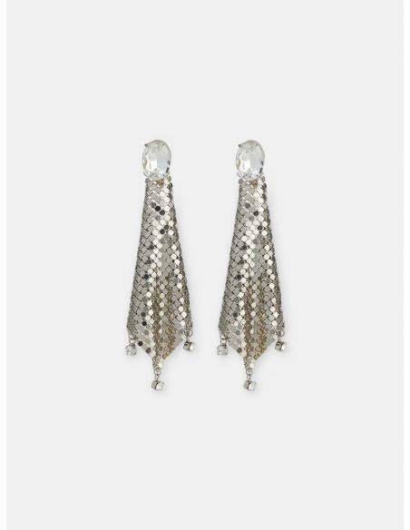 SILVER CRYSTAL CHANDELIER EARRINGS