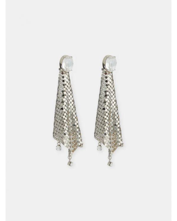 SILVER CRYSTAL CHANDELIER EARRINGS