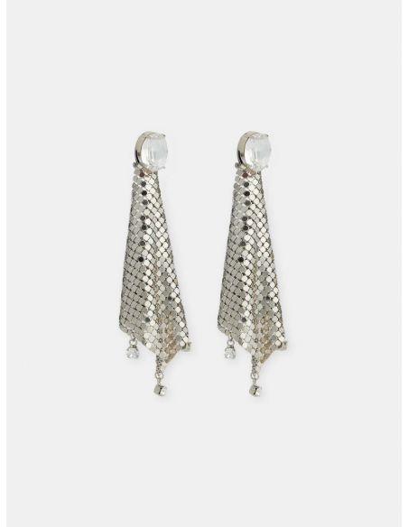 SILVER CRYSTAL CHANDELIER EARRINGS