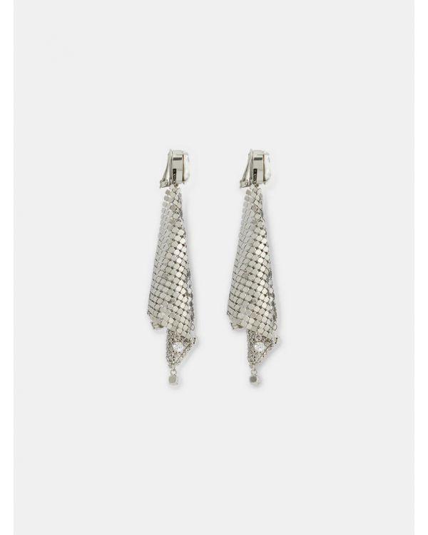SILVER CRYSTAL CHANDELIER EARRINGS