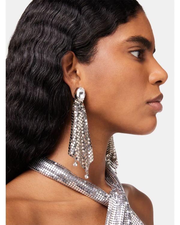 BOUCLES D'OREILLE CHANDELIER SILVER CRISTAL