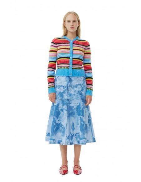 CARDIGAN STRIPED SOFT WOOL MULTICOLOUR
